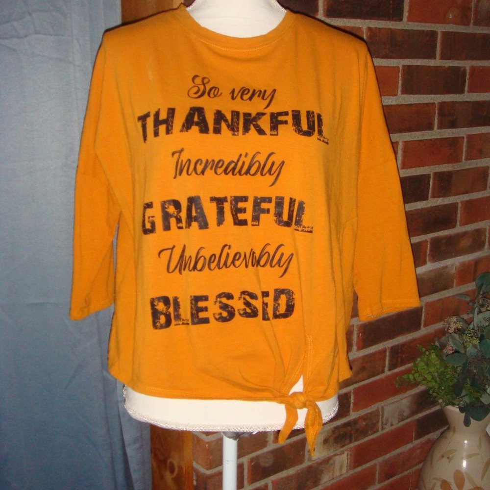 Miss Popular Mustard Tie Front Top L